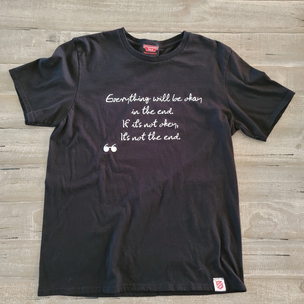 Strawberry Field / The Salvation Army Women's T-Shirt Size Medium Black
